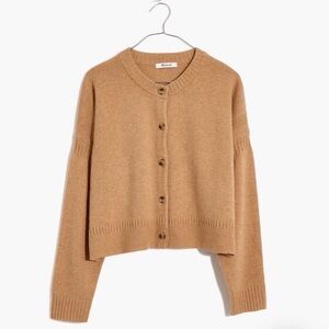 Madewell Tan Clemence Cropped Cardigan Sweater